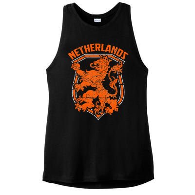 Netherlands Holland Dutch Amsterdam Nederland Dutch Ladies PosiCharge Tri-Blend Wicking Tank