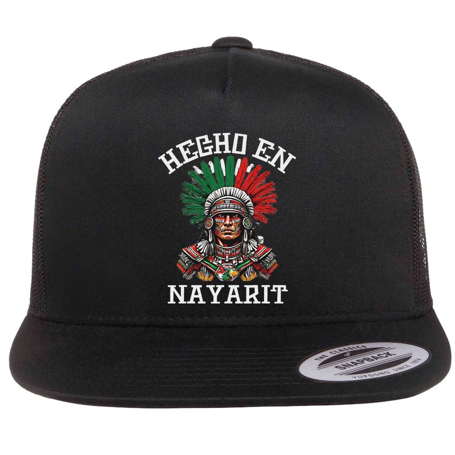 Nayarit Hecho En Nayarit Aztec Warrior Mexico Flat Bill Trucker Hat