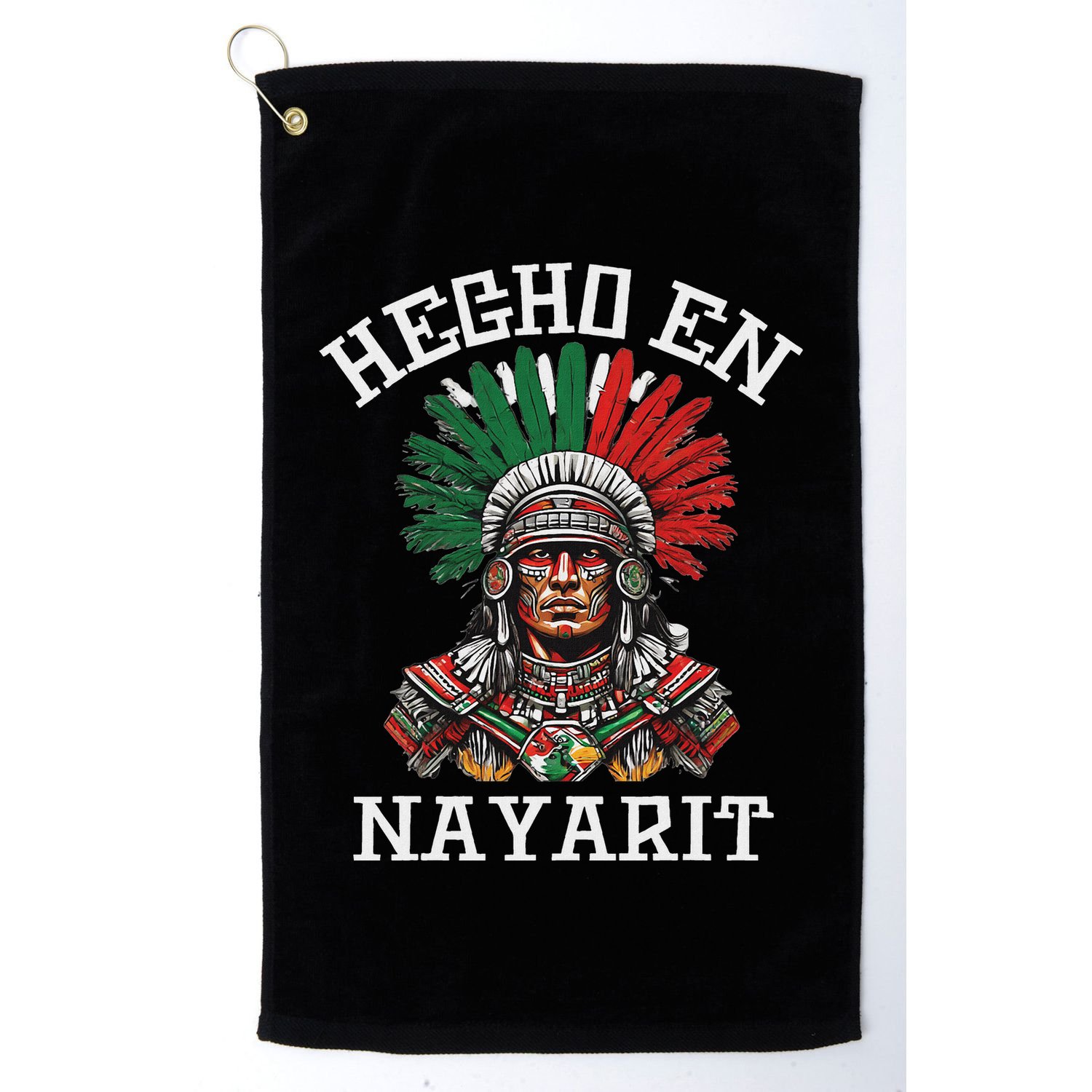 Nayarit Hecho En Nayarit Aztec Warrior Mexico Golf Towel