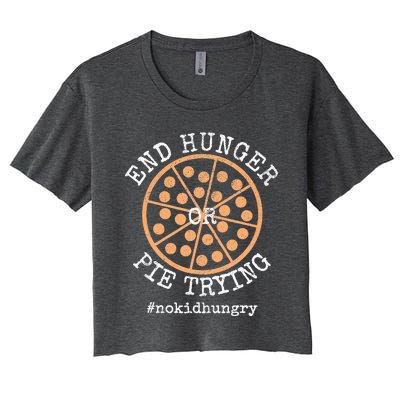 No Hungry End Hunger Or Pie Trying Pizza Orange Women's Crop Top Tee