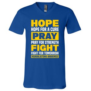 Neuroblastom Hope For Healing Prayers For Strength Gift V-Neck T-Shirt