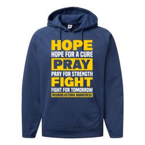 Neuroblastom Hope For Healing Prayers For Strength Gift Performance Fleece Hoodie