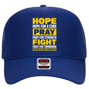 Neuroblastom Hope For Healing Prayers For Strength Gift High Crown Mesh Back Trucker Hat