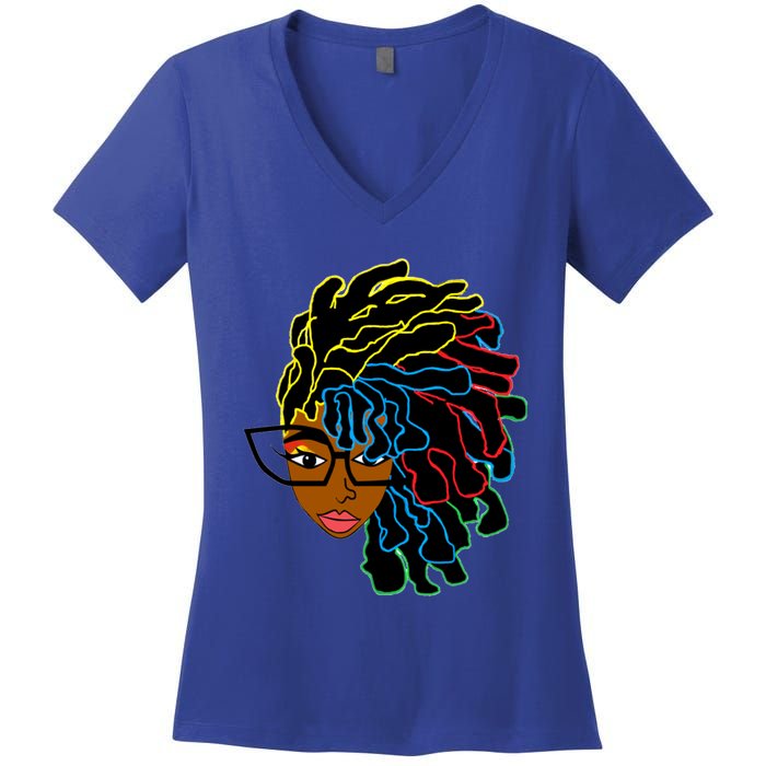 Natural Hair For Black Dreadlock Beauty Design 1 Funny Gift Women's V-Neck T-Shirt