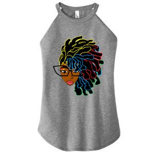 Natural Hair For Black Dreadlock Beauty Design 1 Funny Gift Women's Perfect Tri Rocker Tank