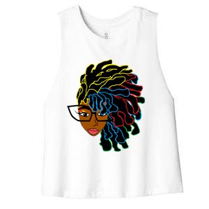 Natural Hair For Black Dreadlock Beauty Design 1 Funny Gift Women's Racerback Cropped Tank