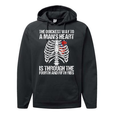 Nurse Humor Funny The Quickest Way To A ManS Heart Performance Fleece Hoodie