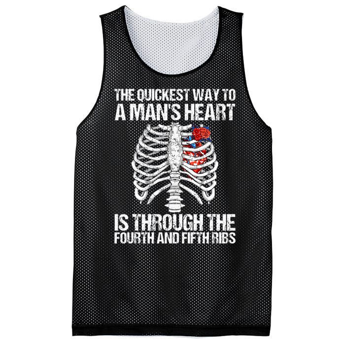 Nurse Humor Funny The Quickest Way To A ManS Heart Mesh Reversible Basketball Jersey Tank