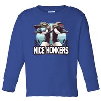 Nice Honker Funny Dad Love Hunting Father Day Funny Gift Toddler Long Sleeve Shirt