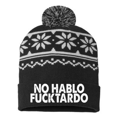 No Hablo Fucktardo Funny USA-Made Snowflake Beanie