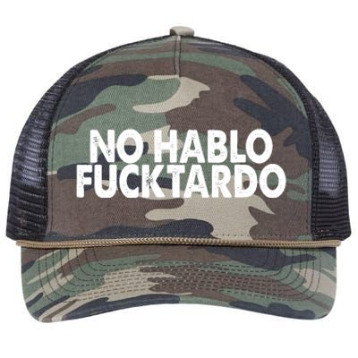 No Hablo Fucktardo Funny Retro Rope Trucker Hat Cap