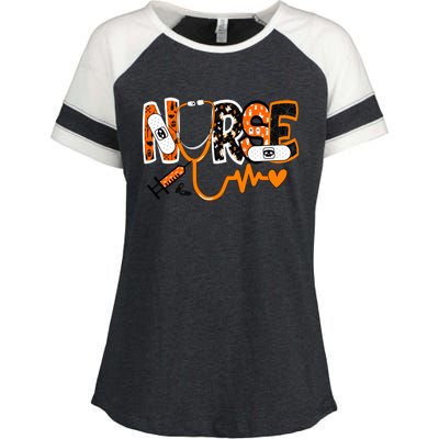 Nurse Halloween Festive Enza Ladies Jersey Colorblock Tee