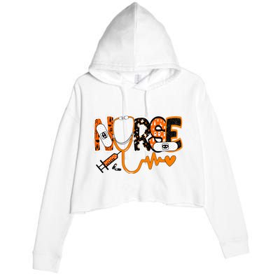 Nurse Halloween Festive Crop Fleece Hoodie