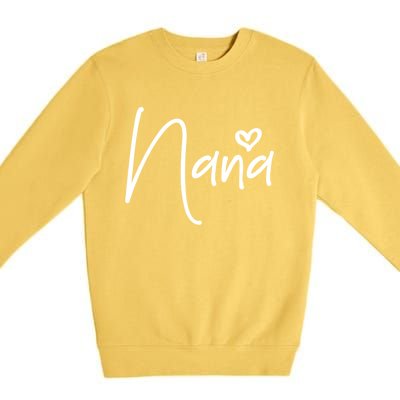 Nana Heart Grandma Women Christmas Mother's Day Birthday Gift Premium Crewneck Sweatshirt