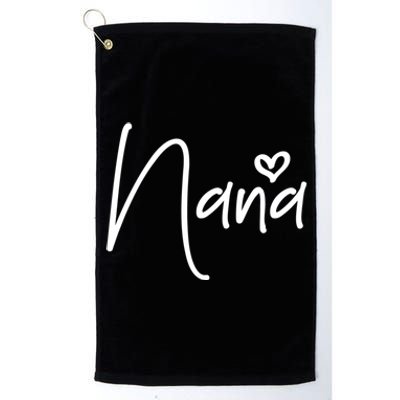 Nana Heart Grandma Women Christmas Mother's Day Birthday Gift Platinum Collection Golf Towel