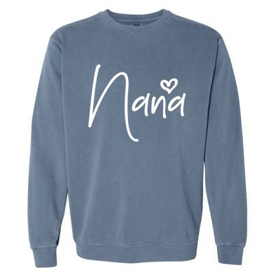 Nana Heart Grandma Women Christmas Mother's Day Birthday Gift Garment-Dyed Sweatshirt