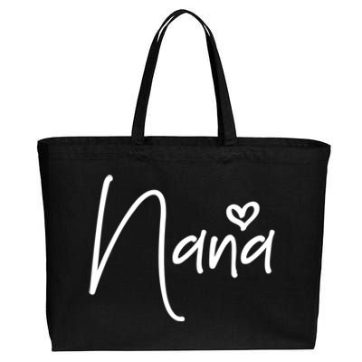 Nana Heart Grandma Women Christmas Mother's Day Birthday Gift Cotton Canvas Jumbo Tote