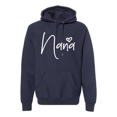 Nana Heart Grandma Women Christmas Mother's Day Birthday Gift Premium Hoodie