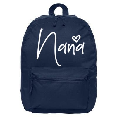 Nana Heart Grandma Women Christmas Mother's Day Birthday Gift 16 in Basic Backpack