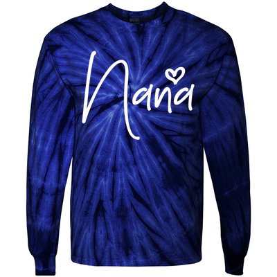 Nana Heart Grandma Women Christmas Mother's Day Birthday Gift Tie-Dye Long Sleeve Shirt