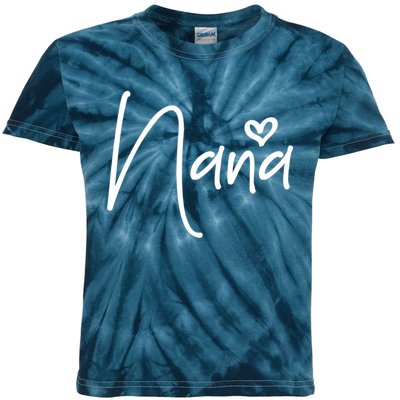 Nana Heart Grandma Women Christmas Mother's Day Birthday Gift Kids Tie-Dye T-Shirt