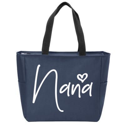 Nana Heart Grandma Women Christmas Mother's Day Birthday Gift Zip Tote Bag