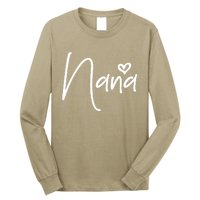 Nana Heart Grandma Women Christmas Mother's Day Birthday Gift Long Sleeve Shirt