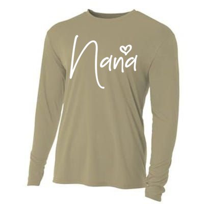 Nana Heart Grandma Women Christmas Mother's Day Birthday Gift Cooling Performance Long Sleeve Crew