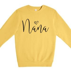 Nana Heart Grandma Christmas MotherS Day Meaningful Gift Premium Crewneck Sweatshirt