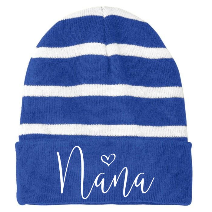 Nana Heart Grandma Christmas MotherS Day Meaningful Gift Striped Beanie with Solid Band