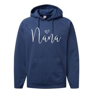 Nana Heart Grandma Christmas MotherS Day Meaningful Gift Performance Fleece Hoodie