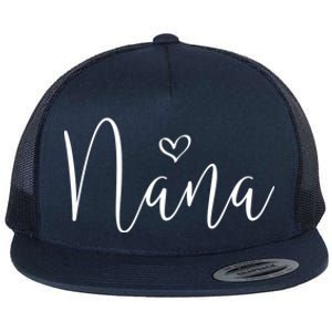 Nana Heart Grandma Christmas MotherS Day Meaningful Gift Flat Bill Trucker Hat