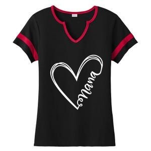 Nana Heart Grandma For Christmas And Mother's Day Gift Ladies Halftime Notch Neck Tee