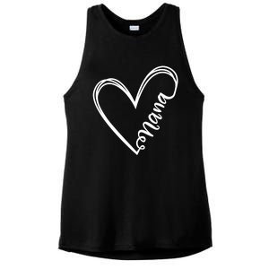 Nana Heart Grandma For Christmas And Mother's Day Gift Ladies PosiCharge Tri-Blend Wicking Tank