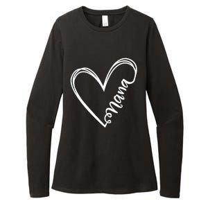 Nana Heart Grandma For Christmas And Mother's Day Gift Womens CVC Long Sleeve Shirt