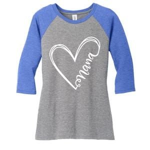 Nana Heart Grandma For Christmas And Mother's Day Gift Women's Tri-Blend 3/4-Sleeve Raglan Shirt