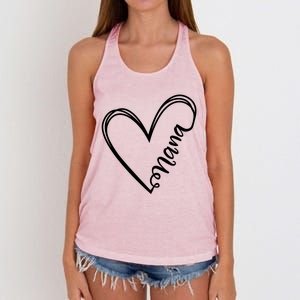 Nana Heart Grandma For Christmas And Mother's Day Gift Women's Knotted Racerback Tank