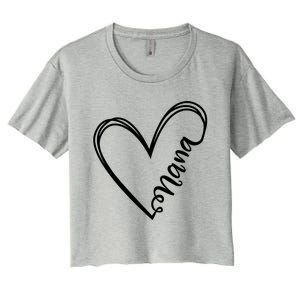 Nana Heart Grandma For Christmas And Mother's Day Gift Women's Crop Top Tee