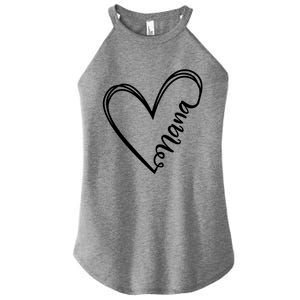 Nana Heart Grandma For Christmas And Mother's Day Gift Women's Perfect Tri Rocker Tank