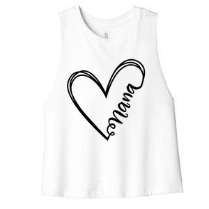 Nana Heart Grandma For Christmas And Mother's Day Gift Women's Racerback Cropped Tank