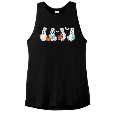 Nurse Halloween Ghost Festive Ladies PosiCharge Tri-Blend Wicking Tank