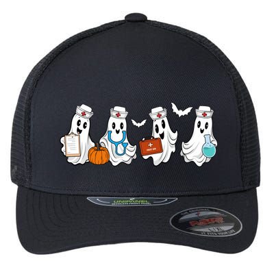 Nurse Halloween Ghost Festive Flexfit Unipanel Trucker Cap