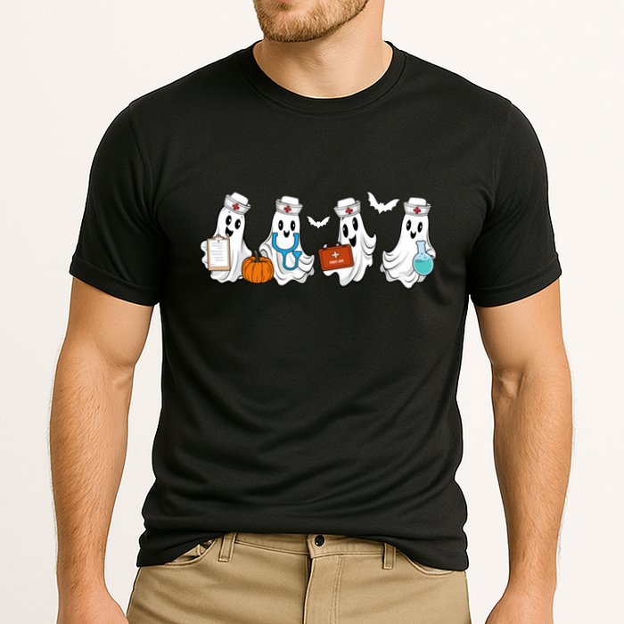 Nurse Halloween Ghost Festive Cooling Performance Crew T-Shirt