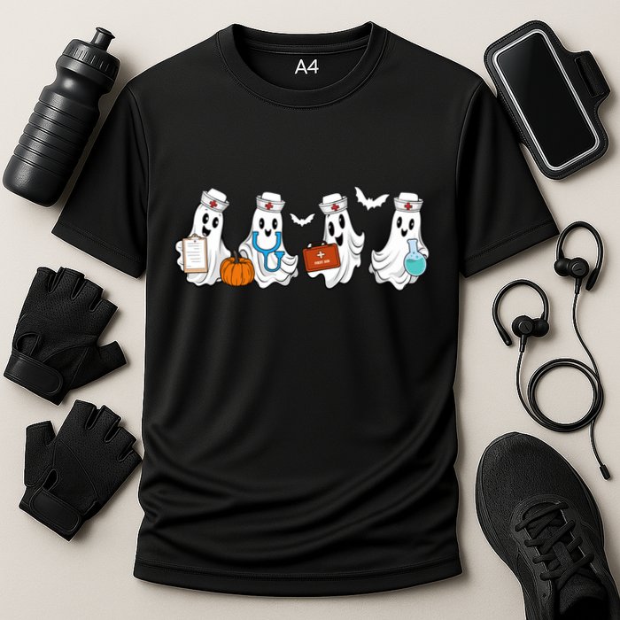 Nurse Halloween Ghost Festive Cooling Performance Crew T-Shirt