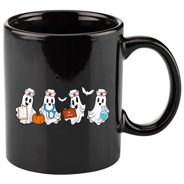 Nurse Halloween Ghost Festive 11oz C Handle Ceramic Mug