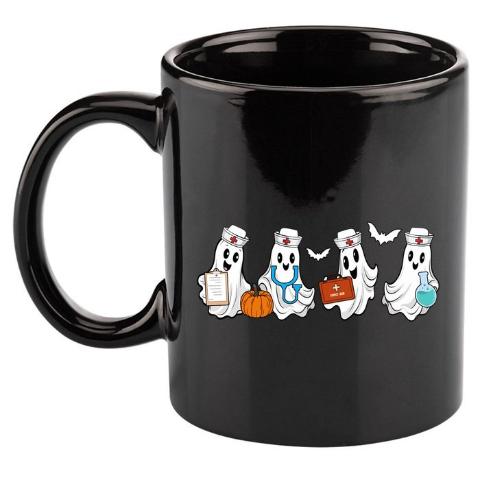 Nurse Halloween Ghost Festive 11oz C Handle Ceramic Mug