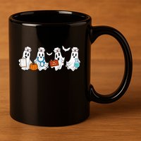 Nurse Halloween Ghost Festive 11oz C Handle Ceramic Mug