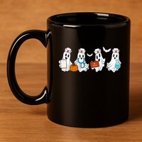 Nurse Halloween Ghost Festive 11oz C Handle Ceramic Mug