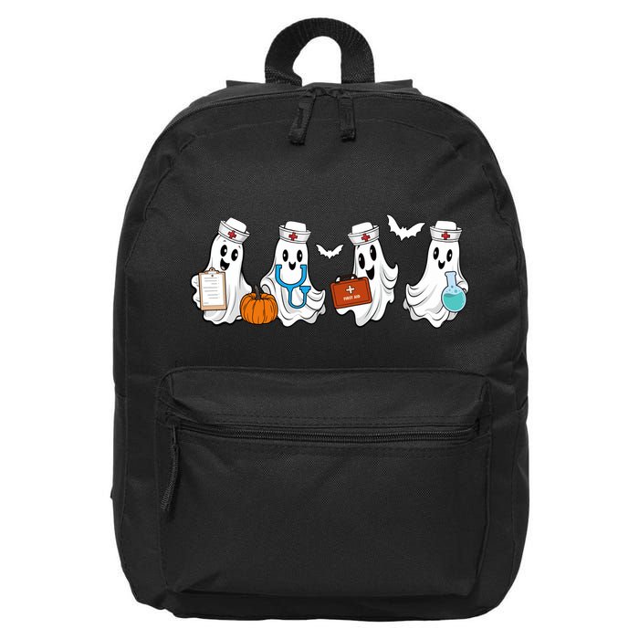Nurse Halloween Ghost Festive 16 in Basic Backpack