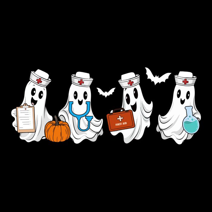 Nurse Halloween Ghost Festive 16 in Basic Backpack